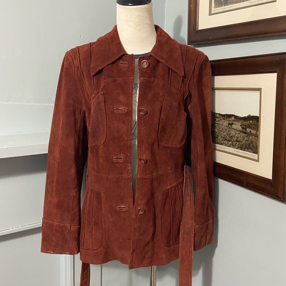 1970s Red/Burnt Orange Suede Jacket
